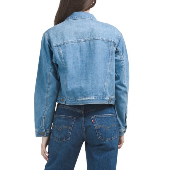KUT FROM THE KLOTH Grateful Wash Dolly Crop Jacket With Front Flap Pockets - Picture 2 of 2